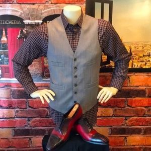 The Blk Tux Light Grey 100% Wool Suit Vest Waistcoat